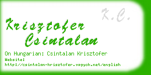 krisztofer csintalan business card